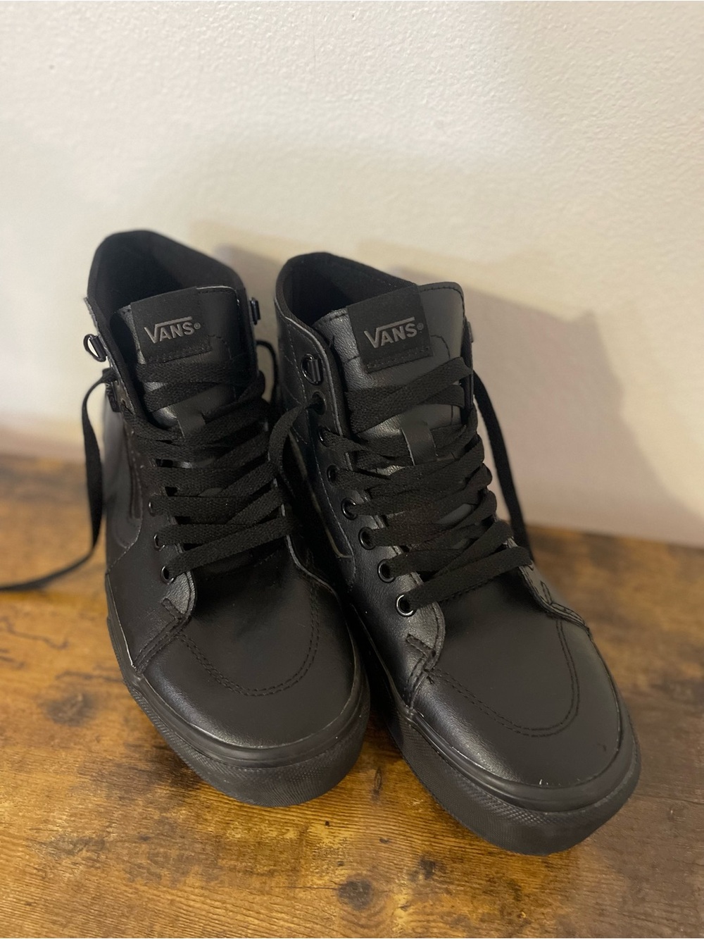 Vans Black High-Top Leather Sneakers